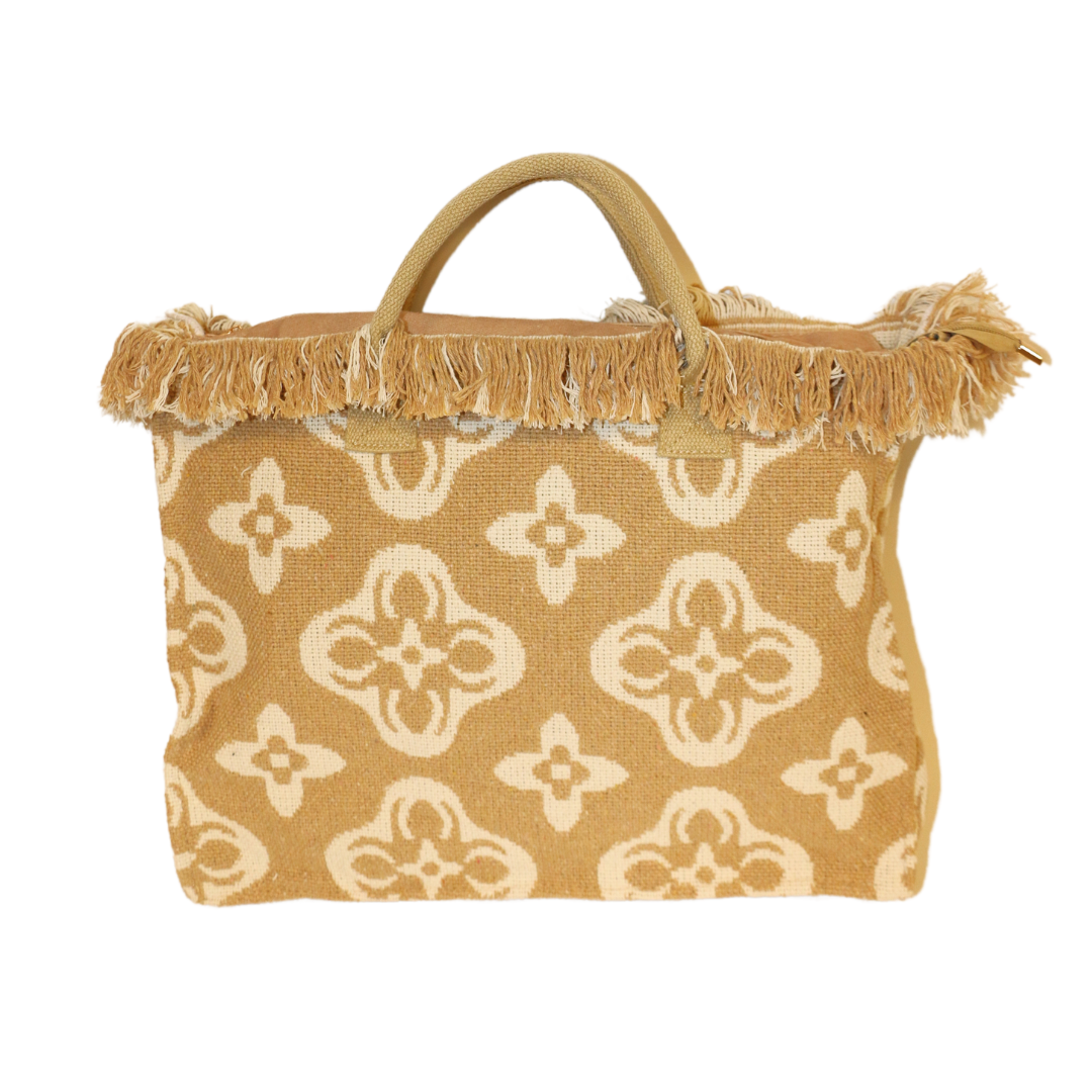 Beige boho tas
