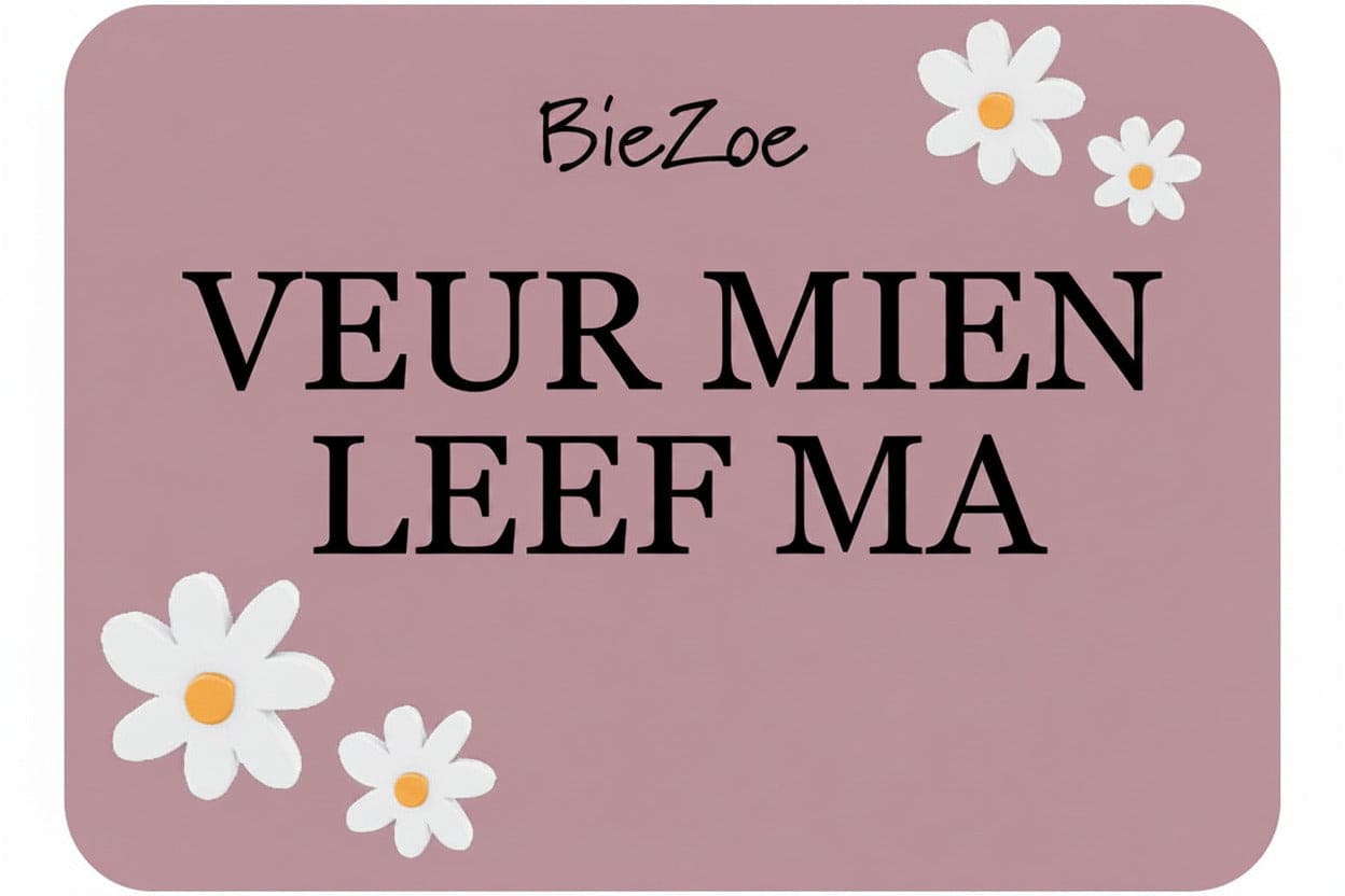BieZoe Cadeaubon Pasjesformaat Veur Mien Leef Ma